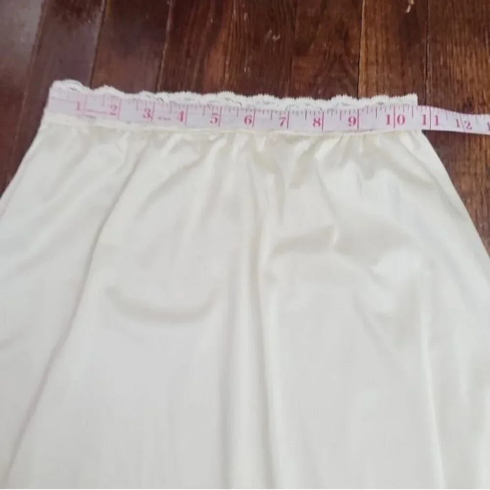 Vintage Ivory Lace Applique Half Skirt Slip - Picture 10 of 16